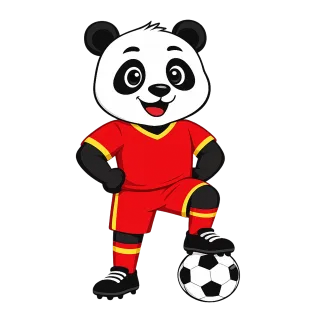 Panda Mascot Football Stickdatei