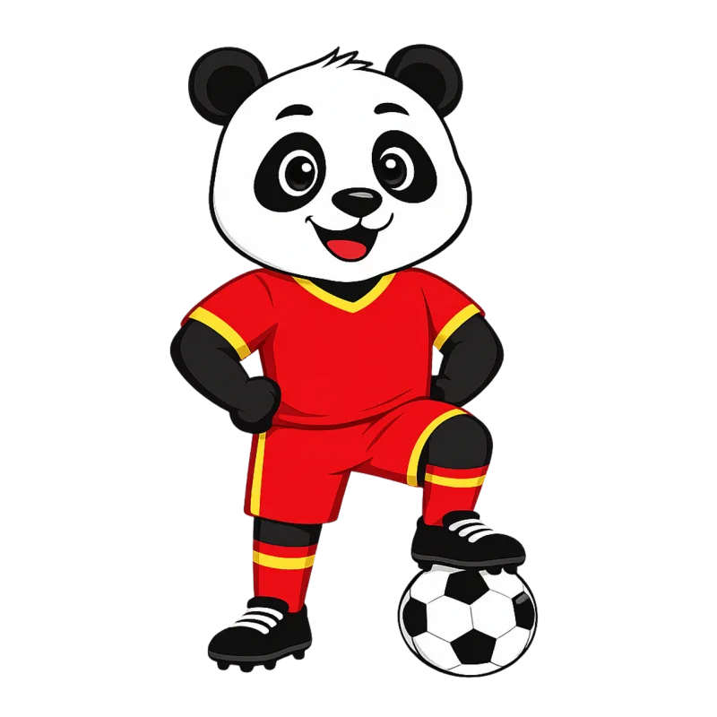 Panda Mascot Football Stickdatei – Tiere