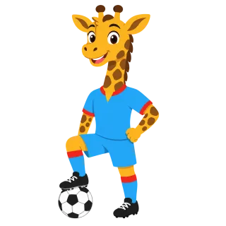 Mascot Giraffe Football Stickdatei