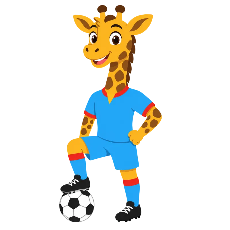 Mascot Giraffe Football Stickdatei – Sport