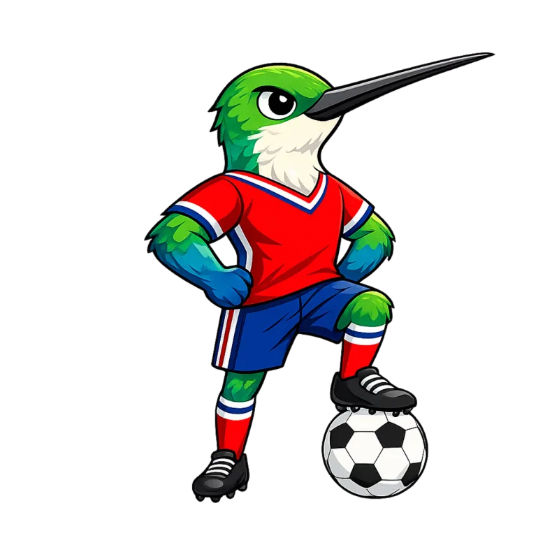 Hummingbird Football mascot Soccer ball Stickdatei – Sport