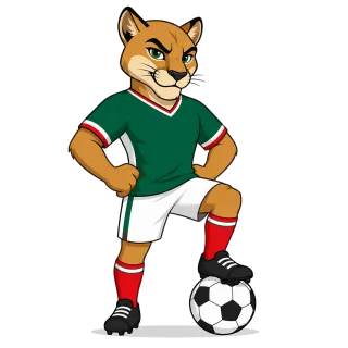 Puma Football mascot Mexican colors Stickdatei