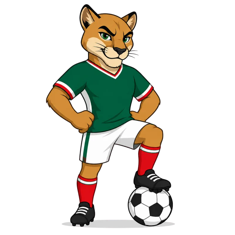 Puma Football mascot Mexican colors Stickdatei – Sport