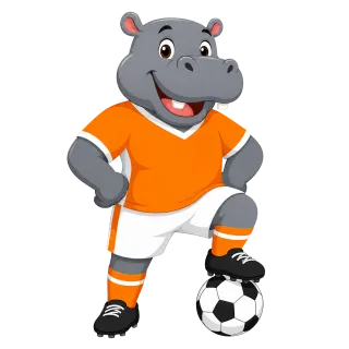 Hippo Mascot Football Stickdatei