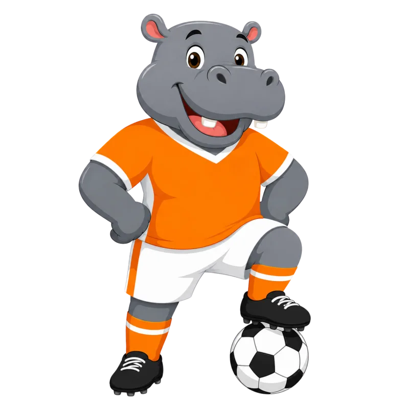 Hippo Mascot Football Stickdatei – Sport
