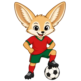 Fennec fox Mascot Football Stickdatei – Tiere