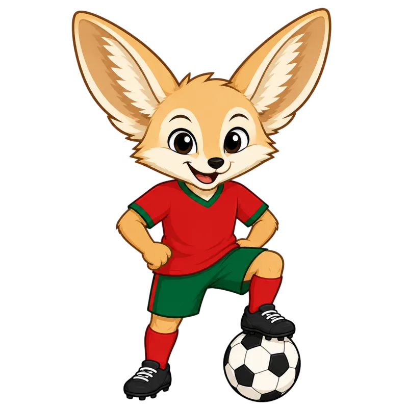 Fennec fox Mascot Football Stickdatei – Tiere