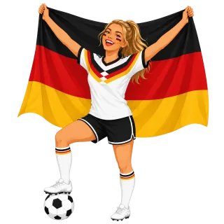 Football Woman Fan Stickdatei
