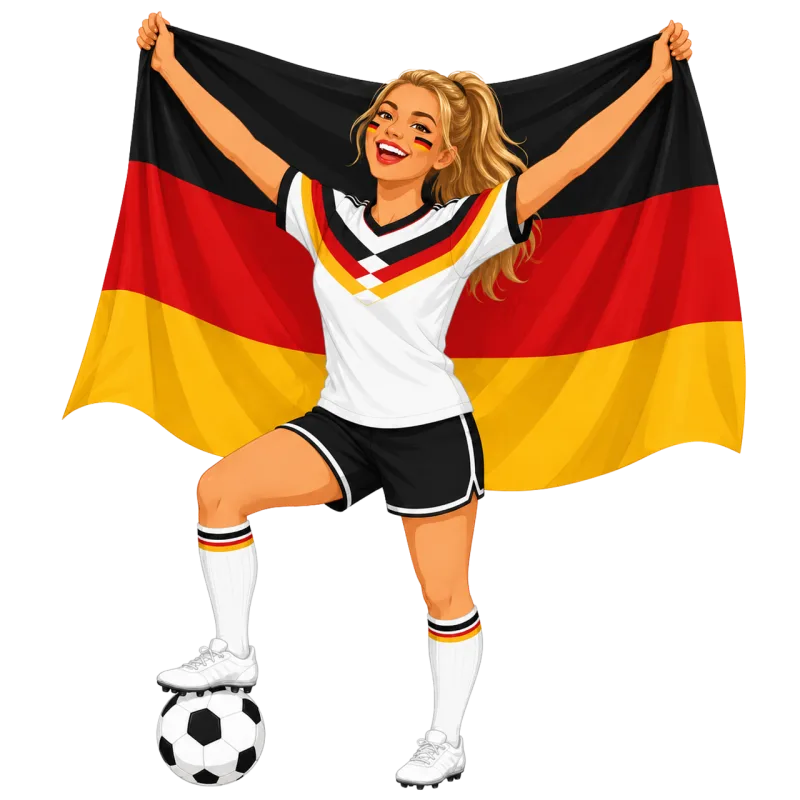 Football Woman Fan Stickdatei – Sport