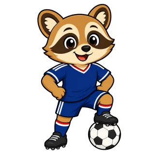 Tanuki Mascot Football Stickdatei
