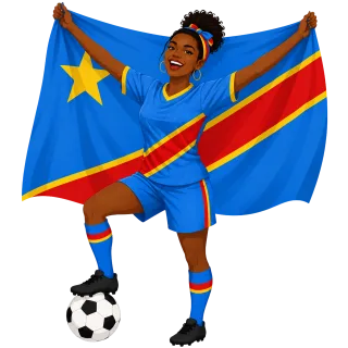 Woman Football Flag Stickdatei