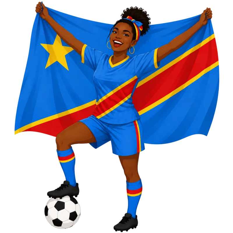 Woman Football Flag Stickdatei – Sport
