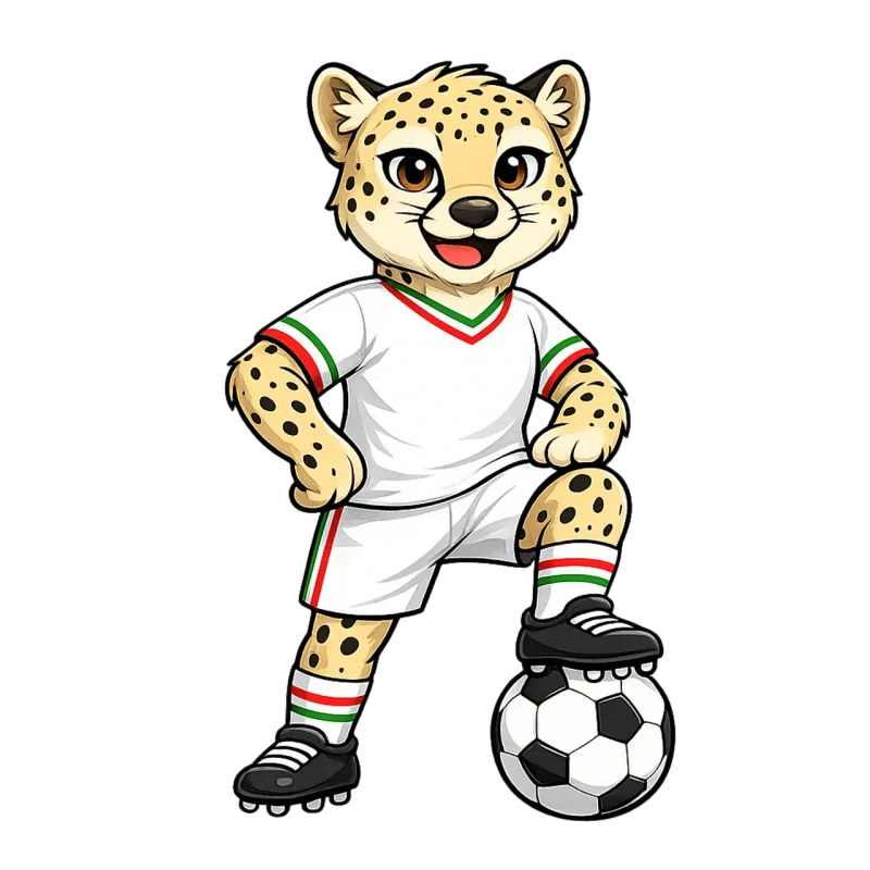 Asiatic cheetah Cheetah mascot Football mascot Stickdatei – Sport