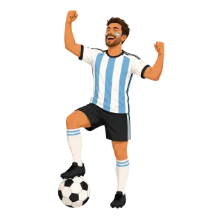 Ai generated Argentina Football Stickdatei