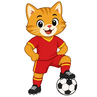 Cat Mascot Football Stickdatei