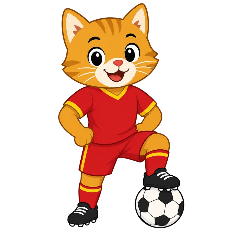 Cat Mascot Football Stickdatei – Sport