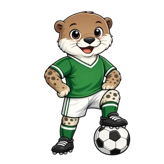Otter Mascot Soccer ball Stickdatei