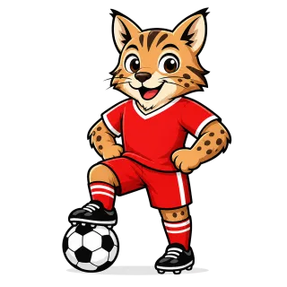 Cat Mascot Football Stickdatei