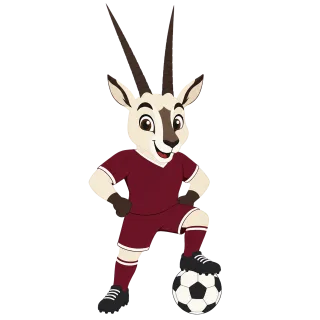 Friendly mascot Qatari mascot Arabian oryx Stickdatei
