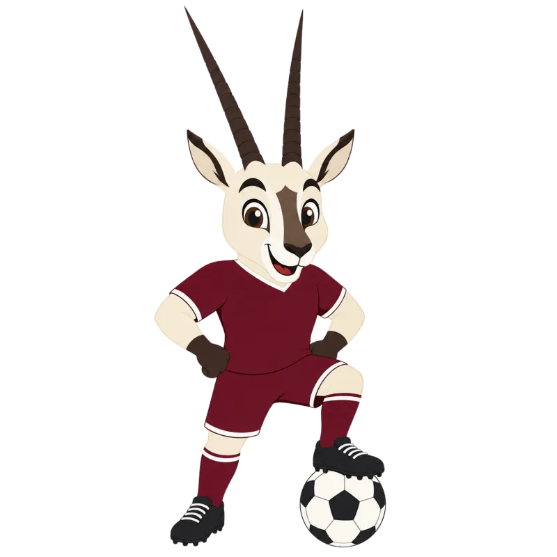 Friendly mascot Qatari mascot Arabian oryx Stickdatei – Sport