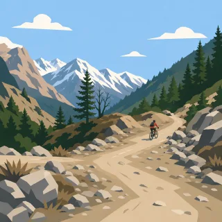 Mountain biking Cyclist Alpine Stickdatei