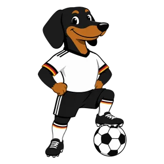 German football Dachshund mascot Football mascot Stickdatei