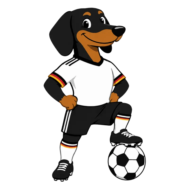 German football Dachshund mascot Football mascot Stickdatei – Sport