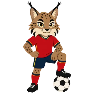 Spanish mascot Football mascot Iberian lynx Stickdatei