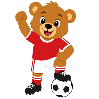 Teddy bear Mascot Soccer Stickdatei – Kinder