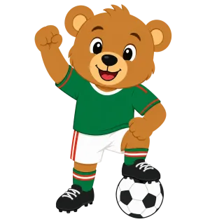 Soccer mascot Teddy bear Mexico Stickdatei – Kinder