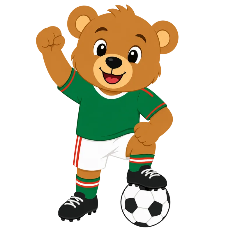 Soccer mascot Teddy bear Mexico Stickdatei – Kinder