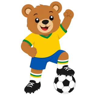 Brazil Teddy bear Mascot Stickdatei – Kinder