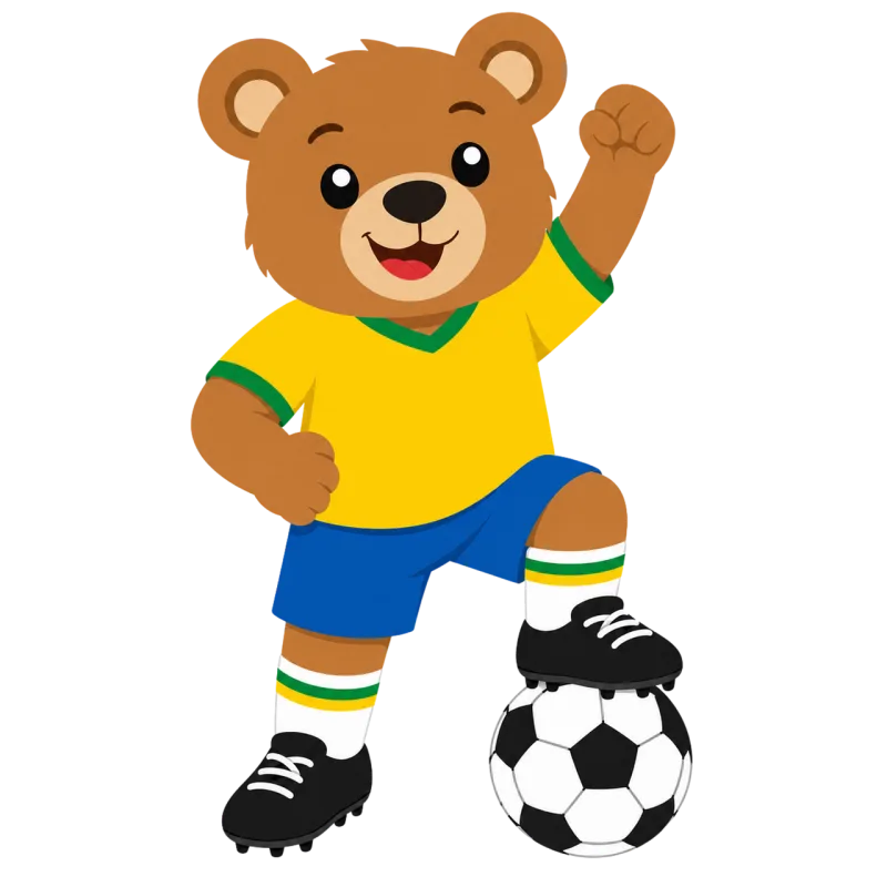 Brazil Teddy bear Mascot Stickdatei – Kinder