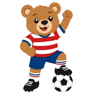 Teddy bear Mascot Soccer Stickdatei