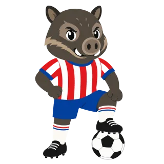 Paraguayan Peccary Football mascot Stickdatei