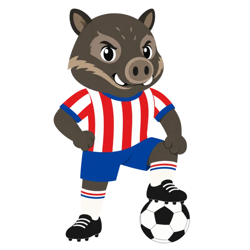 Paraguayan Peccary Football mascot Stickdatei – Sport