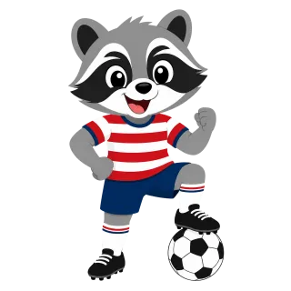 Raccoon Mascot Football Stickdatei