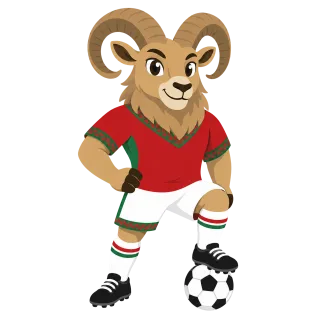 Mascot Barbary sheep Football Stickdatei