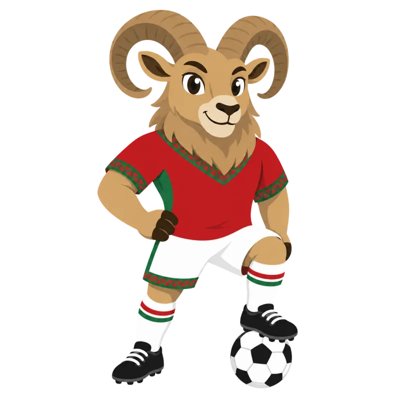 Mascot Barbary sheep Football Stickdatei – Sport