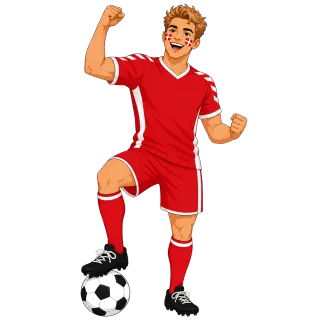 Denmark Fan Football Stickdatei
