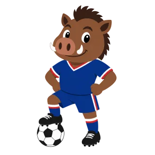 Boar Football mascot Blue jersey Stickdatei – Sport