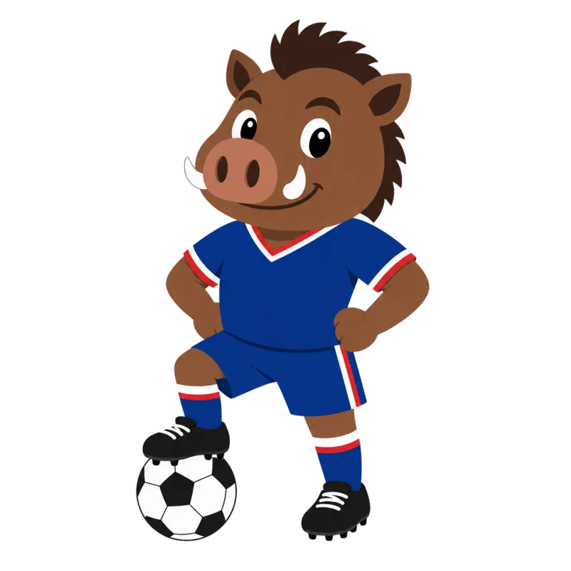 Boar Football mascot Blue jersey Stickdatei – Sport