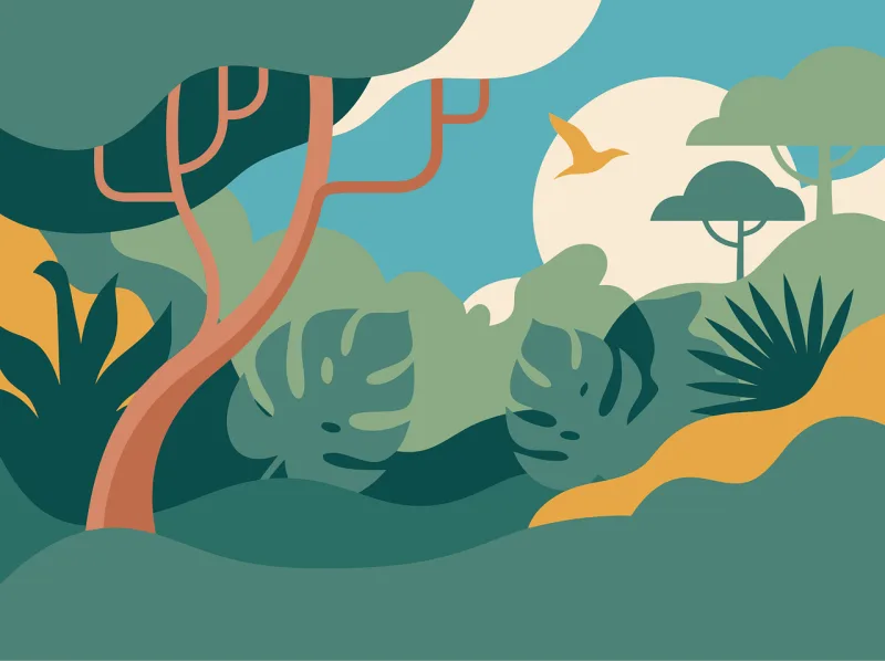 Jungle Forest Nature Stickdatei – Tiere