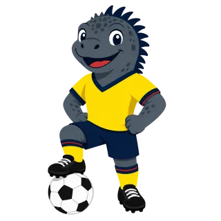 Iguana Football mascot Ecuador colors Stickdatei