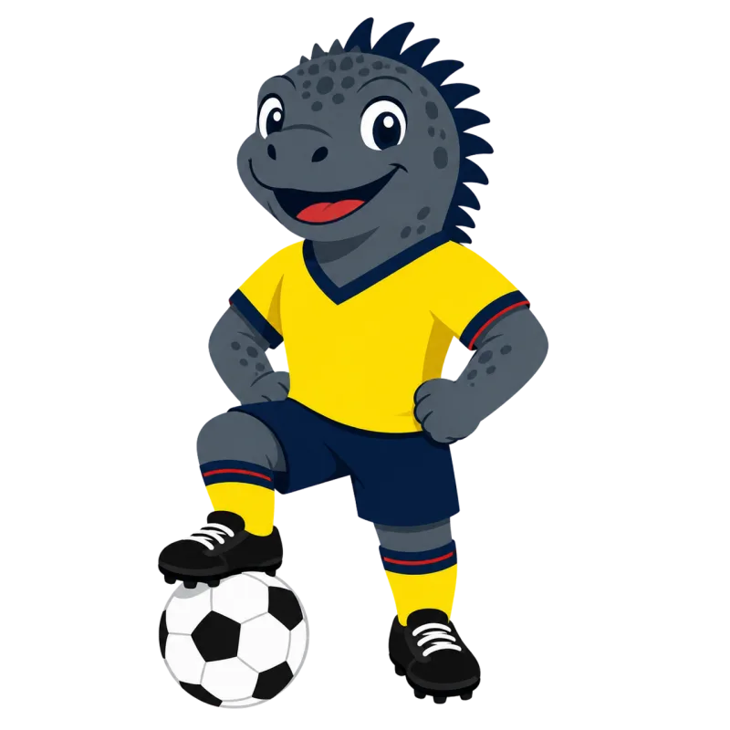 Iguana Football mascot Ecuador colors Stickdatei – Sport
