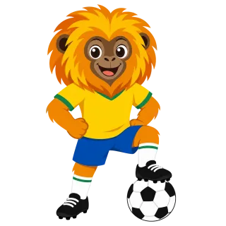 Brazil mascot Golden lion tamarin Football mascot Stickdatei