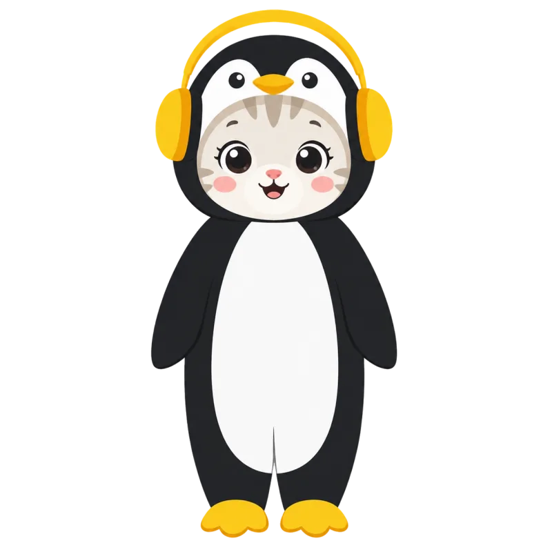 Kitten Penguin Costume Stickdatei – Musik