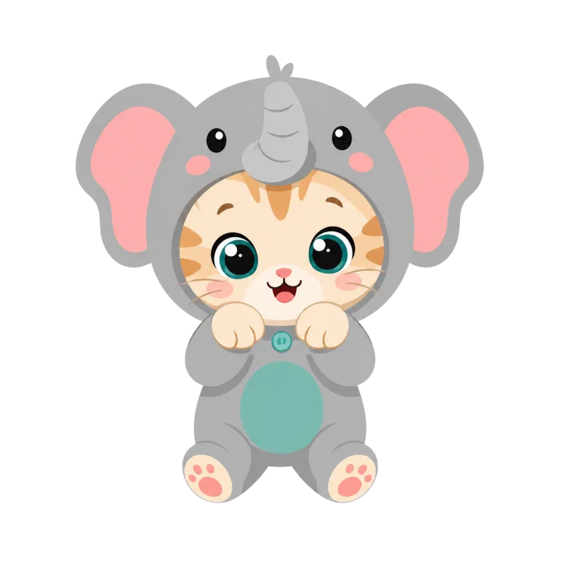 Kitten Costume Elephant Stickdatei – Tiere