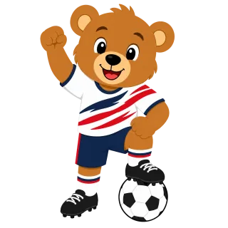Teddy bear Mascot Soccer Stickdatei