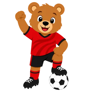 Bear Mascot Football Stickdatei – Kinder